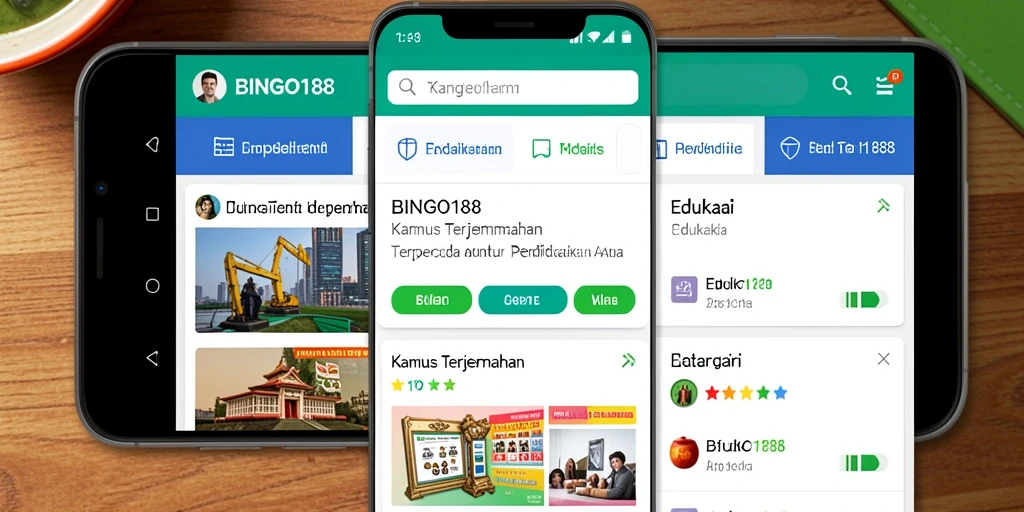 Antarmuka <strong>BINGO188</strong> dengan tampilan fungsi Kamus Terjemahan yang intuitif.
