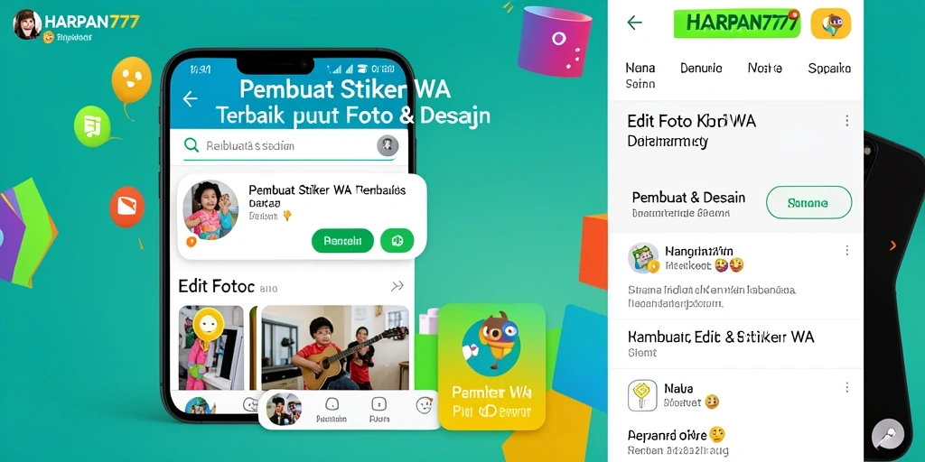 Tampilan antarmuka HARAPAN777 untuk pembuatan stiker yang menarik.