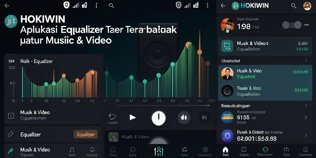 Tampilan antarmuka HOKIWIN dengan fitur Equalizer yang menarik.