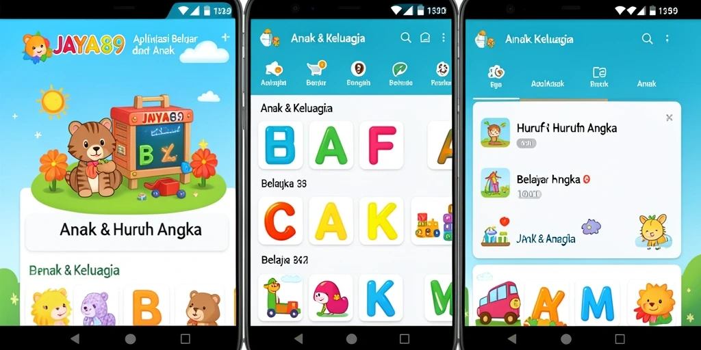 Antarmuka JAYA89 yang menyenangkan untuk belajar huruf dan angka.