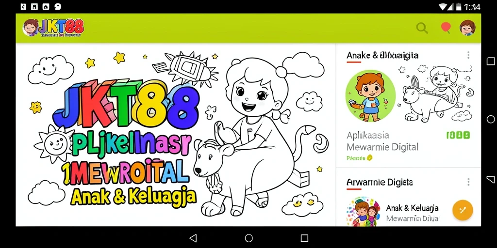 Tampilan antarmuka JKT88 saat mewarnai gambar digital dengan alat yang beragam.