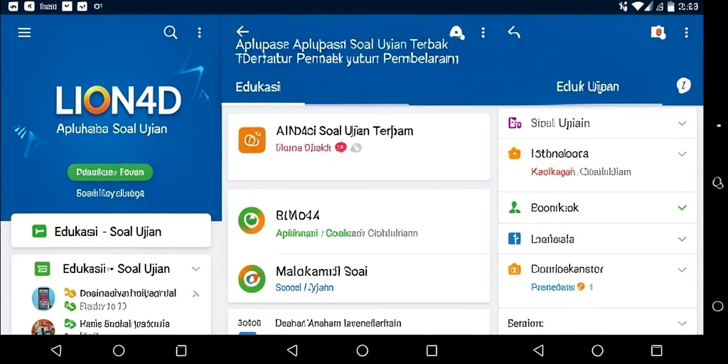 Antarmuka LION4D yang intuitif membantu dalam pembelajaran soal ujian.