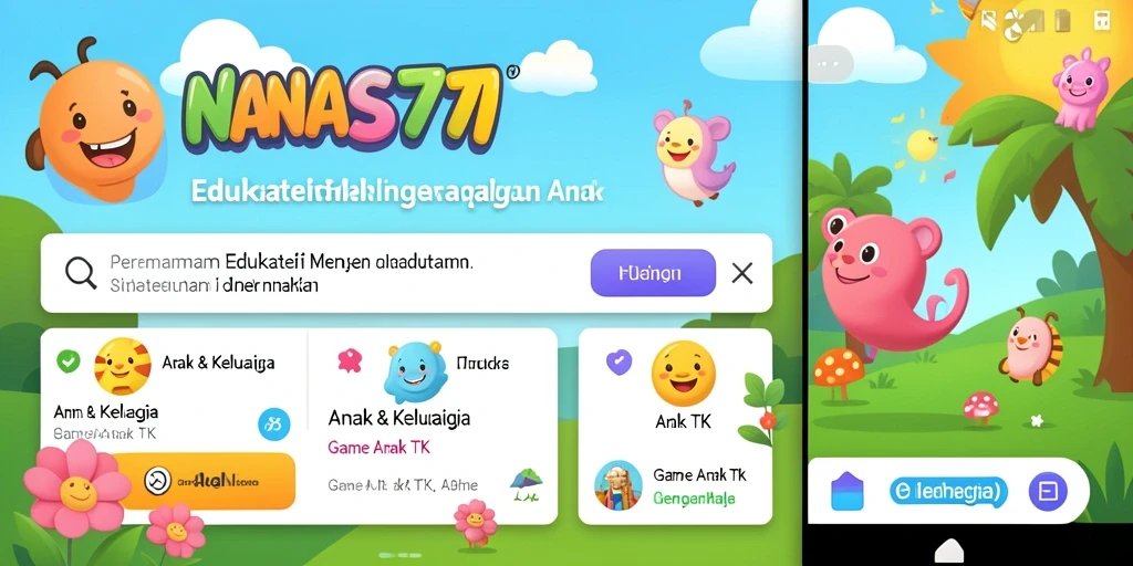 Antarmuka aplikasi NANAS777 yang menarik dan edukatif untuk anak-anak.