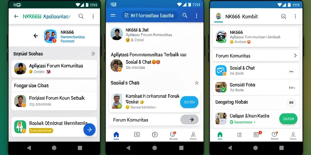 Antarmuka menarik dari aplikasi Forum Komunitas NK666.