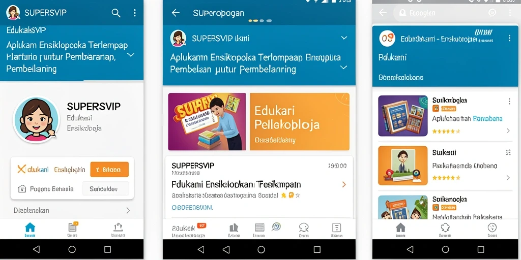 Tampilan antarmuka aplikasi SUPERSVIP yang menarik dan informatif.