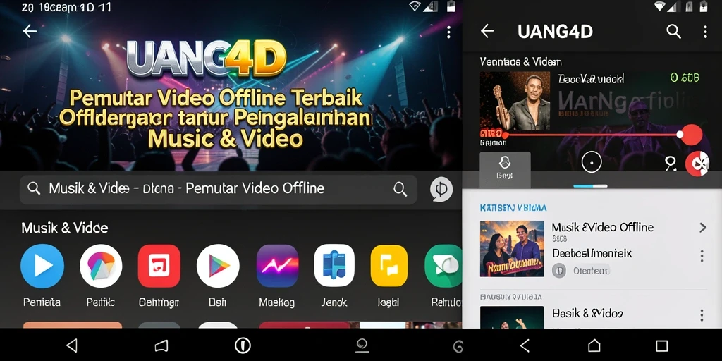 Tampilan antarmuka UANG4D yang user-friendly untuk Pemutar Video Offline.
