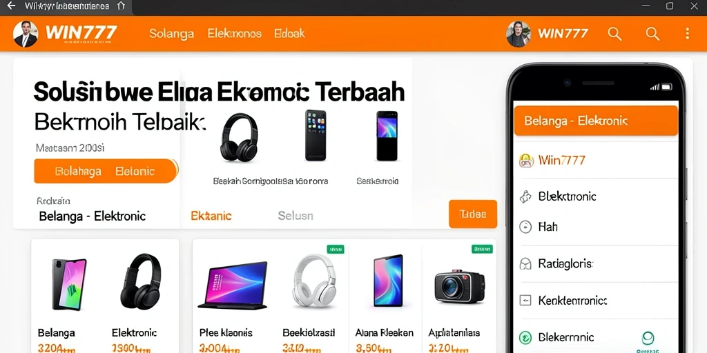 Antarmuka aplikasi WIN777 yang modern dan fungsional.