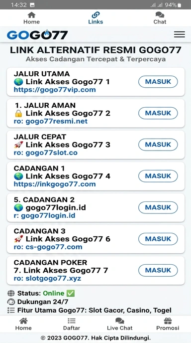 Link Alternatif Gogo77 Terbaru untuk Pengguna Android